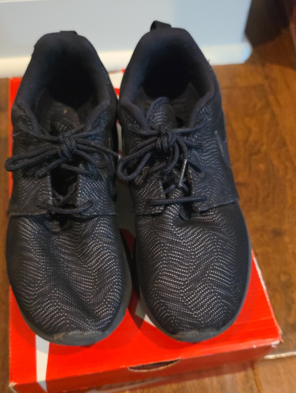Women Nike Roshe One Black Knit Casual Sneakers